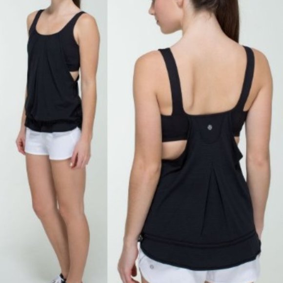 lululemon athletica Tops - Lululemon Black Run Times Tank Sz 4